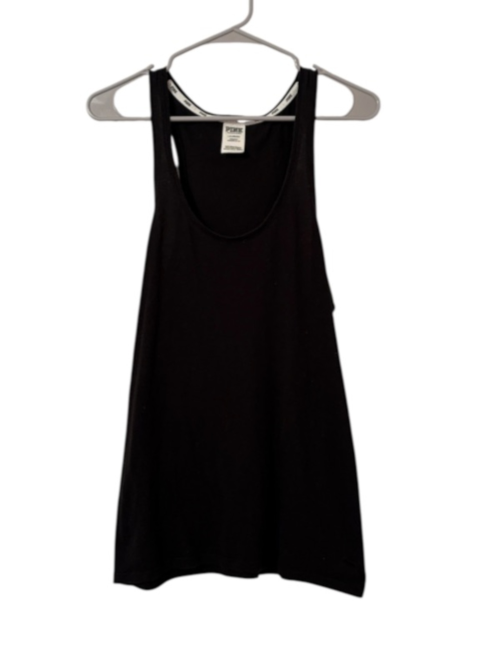 PINK Black Logo Tank Top